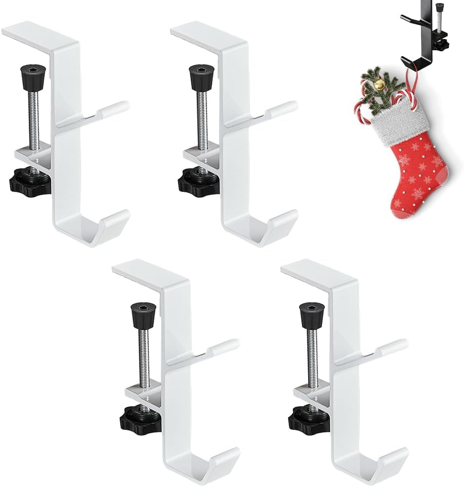 Garland and Stocking Mantel Holders with 2 Hooks, Mantel Hanger for Garland, 2 in 1 Mantel Garlan... | Amazon (US)