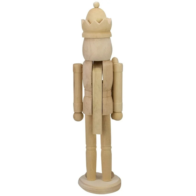 Northlight 14.75" Unfinished Paintable Wooden Christmas Nutcracker with a Crown - Walmart.com | Walmart (US)