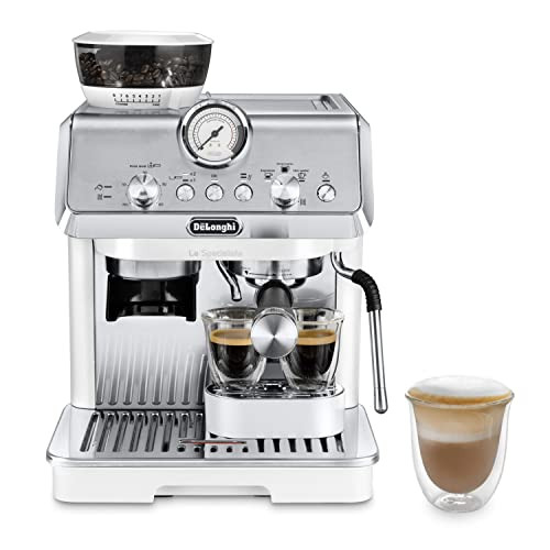 De'Longhi La Specialista Arte EC9155.W, Barista Pump Espresso Machine, Bean to Cup Coffee and Cappuccino Maker, 8 Grinding Settings, MyLatte Art Frothing Wand, 1550W, White | Amazon (UK)