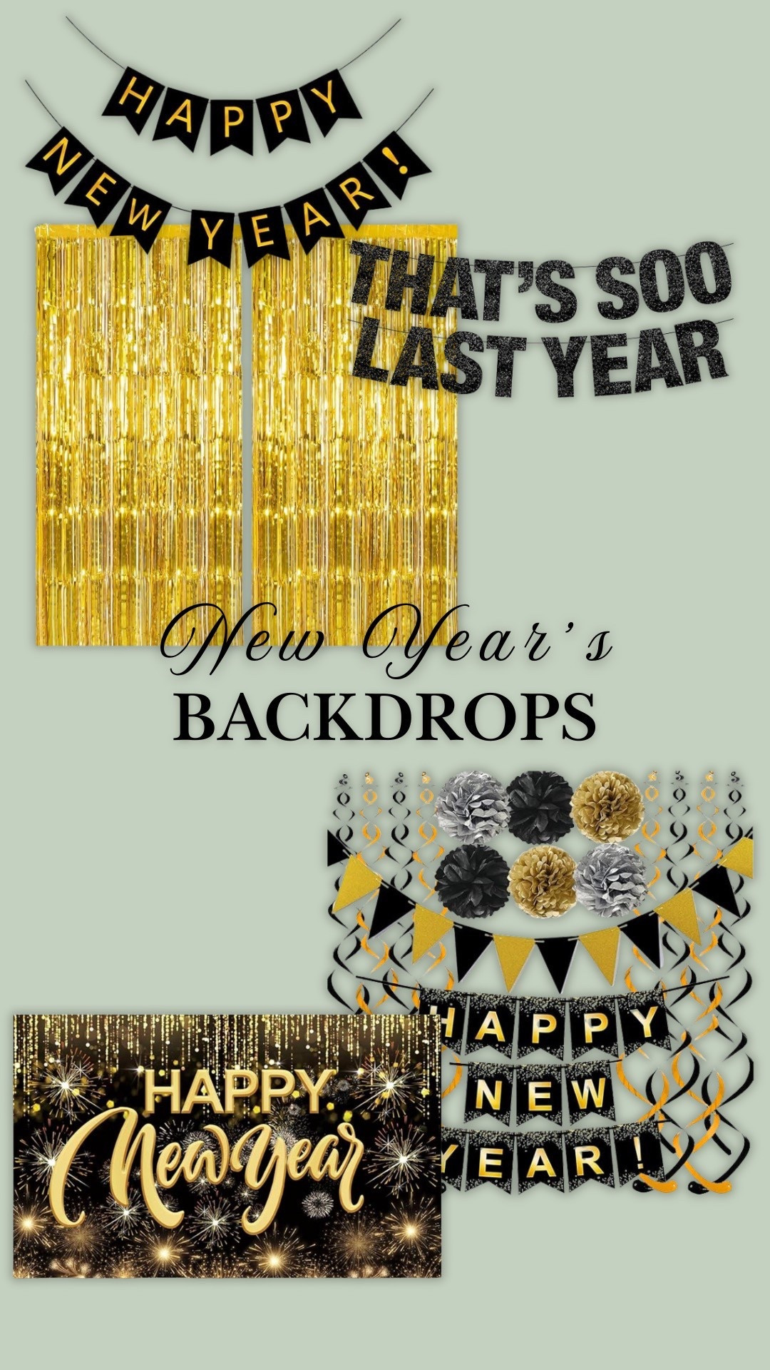 Get ready for the new year with these NYE backdrop decorations! 

#LTKFindsUnder100 #LTKHome #LTKHoliday