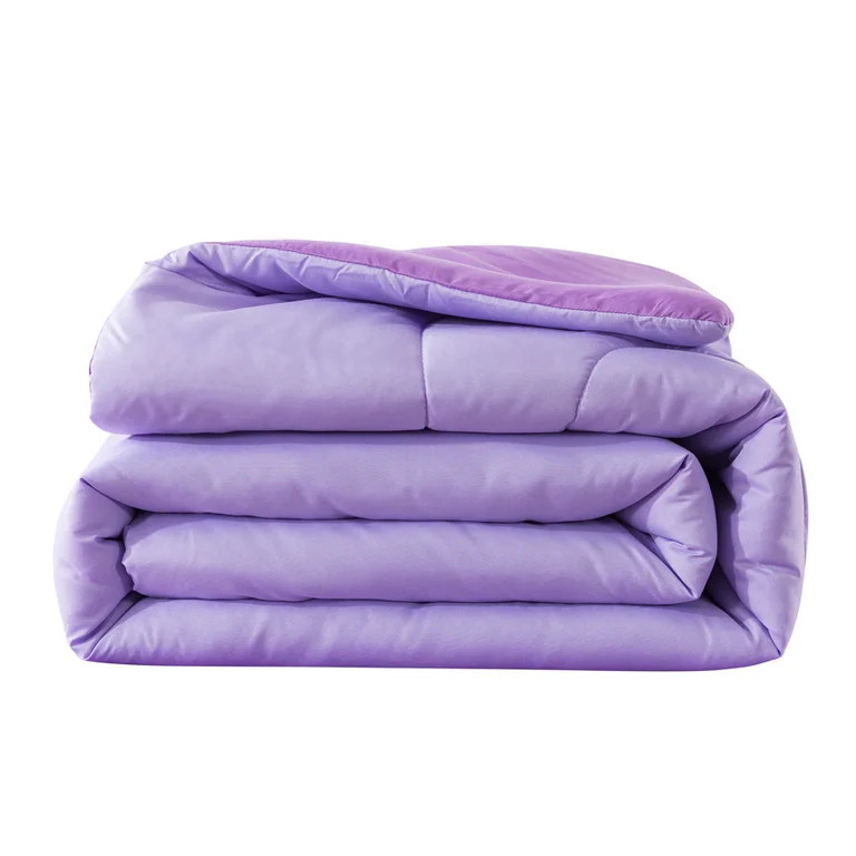 Mainstays Solid Purple 7 Piece Bed in a Bag Comforter Set with Sheets, Full | Walmart (US)