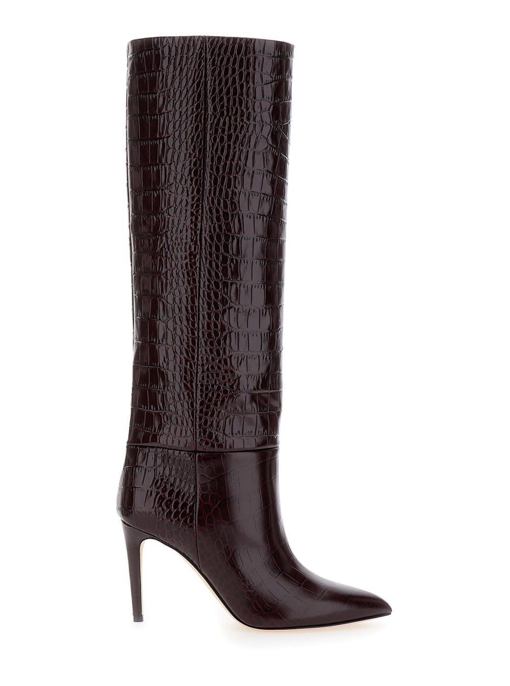 Paris Texas Brown High Boots With Stiletto Heel In Croco Embossed Leather Woman | Italist.com US