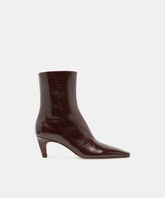 Karlie Booties in Black Cherry Leather Size 7.5 By Dolce Vita | DolceVita.com
