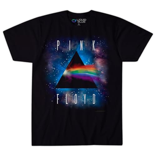 Liquid Blue Men's Plus-Size Pink Floyd Dark Side Space Short Sleeve T-Shirt, Black, Large | Amazon (US)