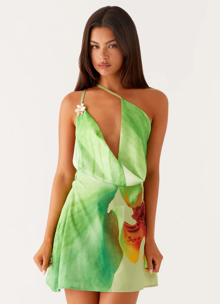 Aiva Mini Dress - Green Floral | Peppermayo (Global)