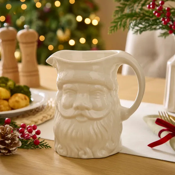 Monochrome 3D Santa Jug | Dunelm