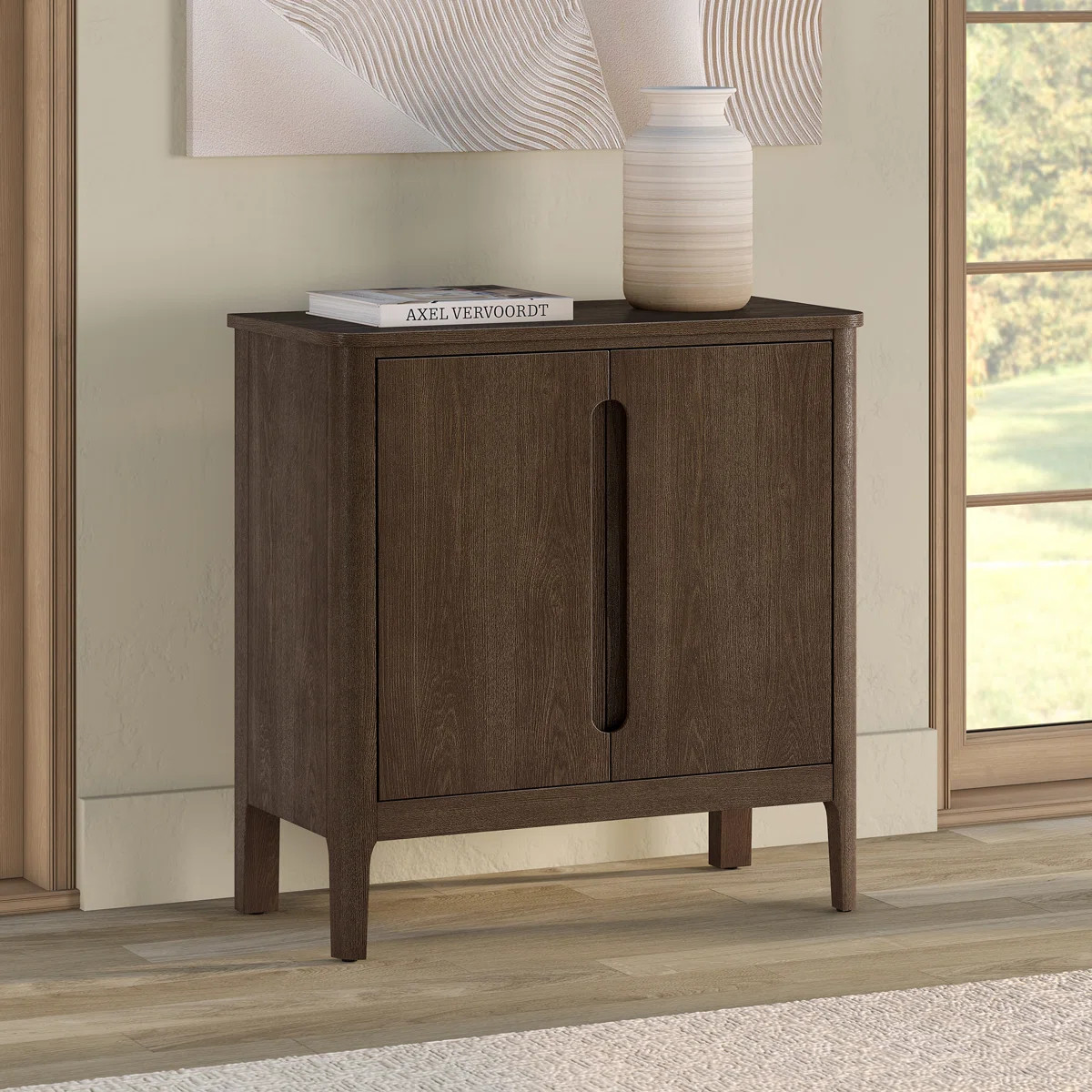 Manchester 32" Rectangular Solid Wood Accent Cabinet in Brown Oak | Wayfair North America