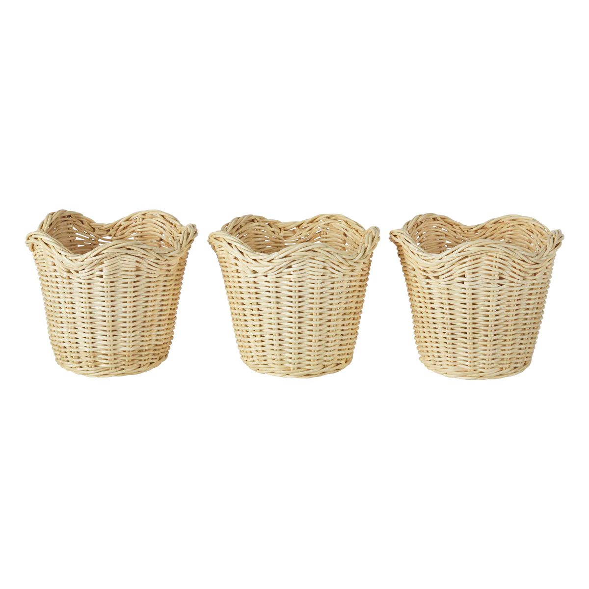 Wavy Wicker Orchid Baskets Small, Set of 3 | Amanda Lindroth
