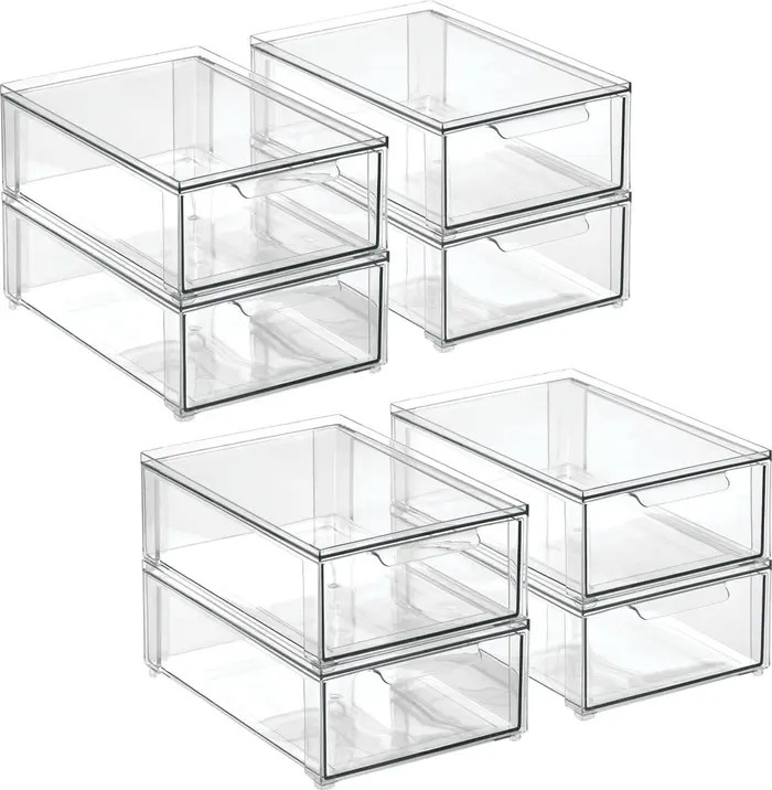 Plastic Stacking Closet Storage Organizer Bin with Drawer, 8 Pack | Nordstrom
