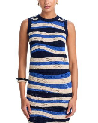 AQUA Wavy Crochet Tank - Exclusive | Bloomingdale's Women | Bloomingdale's (AU)