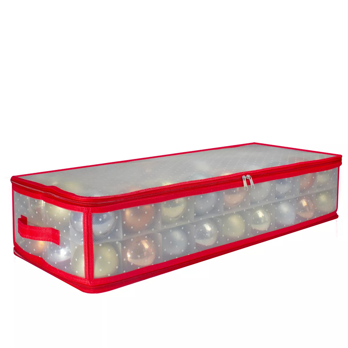 Northlight 29" Transparent Zip Up Christmas Storage Box- Holds 80 Ornaments | Target