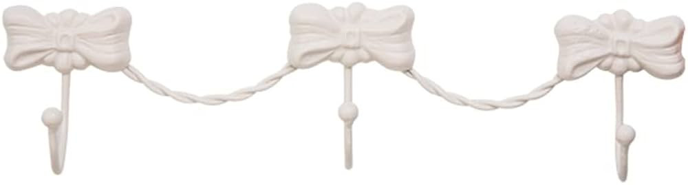 BOOMLATU 3 Hooks White Bow Coat Hook Wall Hook Key Hook for Girls Women Nursery or Bedroom Decora... | Amazon (US)