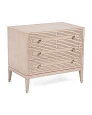 32.25x28 spencer london maple sycamore and brass 3 drawer nightstand | TJ Maxx