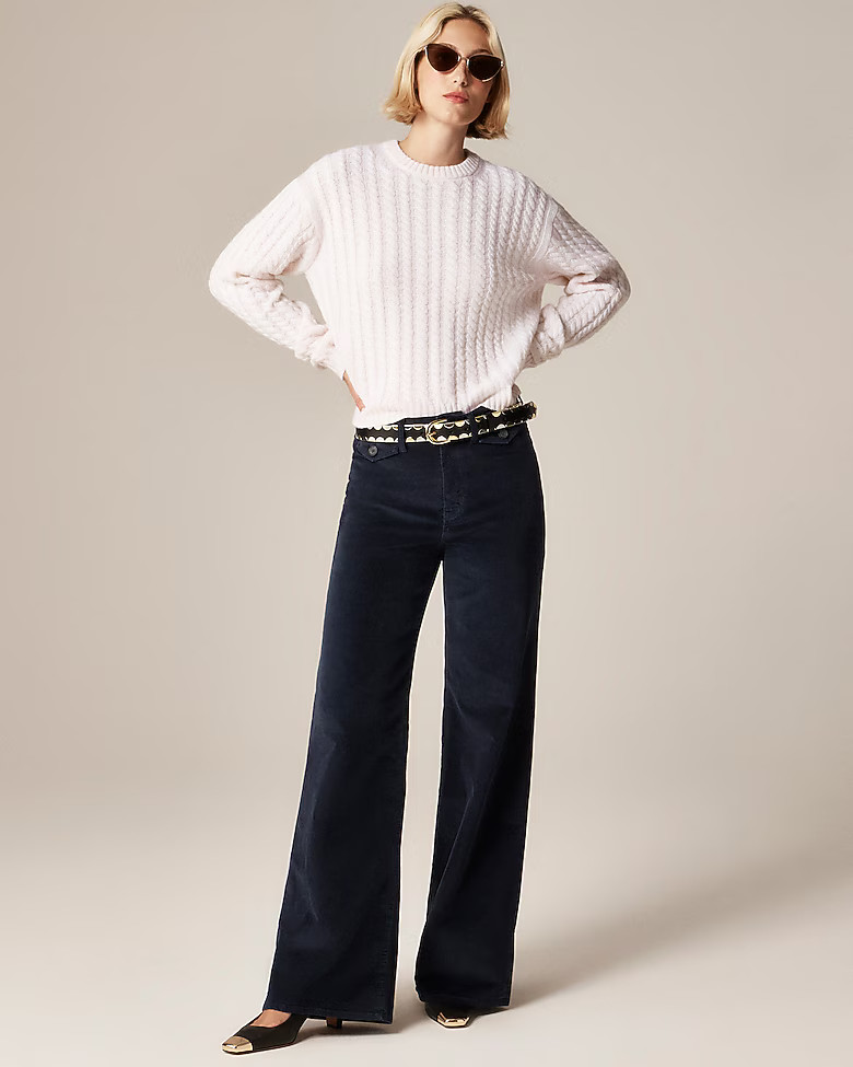 Wide-leg trouser in washed velvet | J. Crew US
