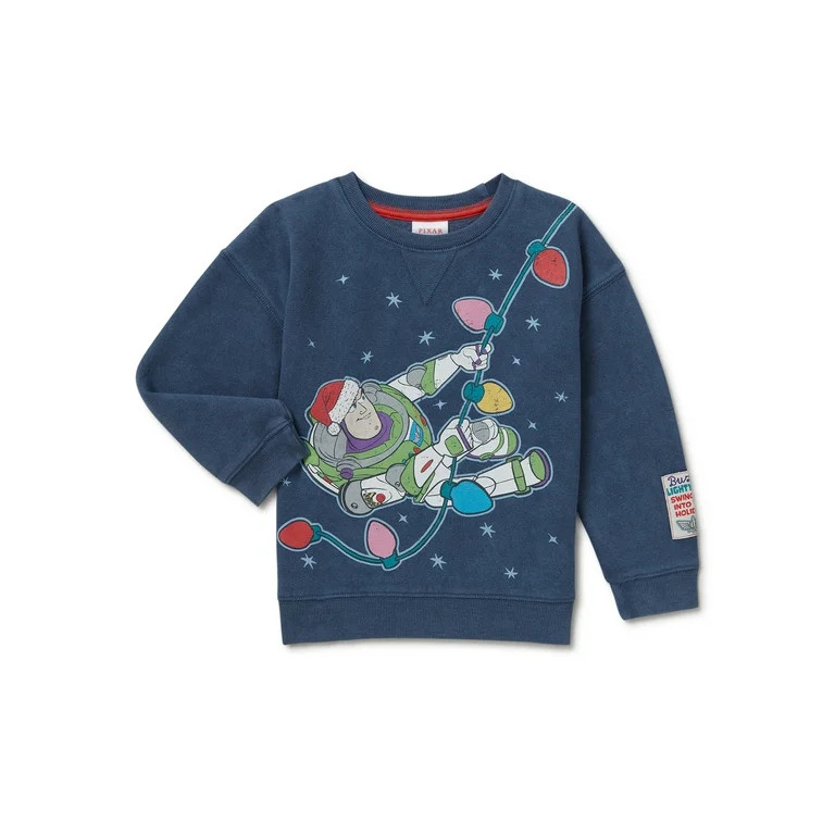 Toy Story Baby and Toddler Boys Buzz Lightyear Festive Crewneck Sweatshirt, Sizes 12M-5T - Walmar... | Walmart (US)