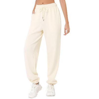 Coolmee Women's Sweatpants Casual Drawstring Sweat Pants Workout Athletic Joggers with Pockets Beige M | Target