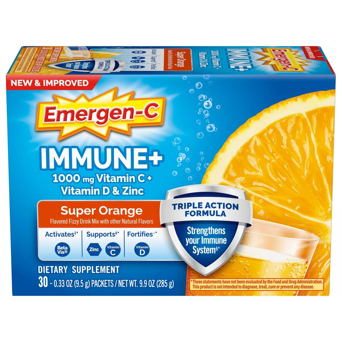 Emergen-C Immune+ Powder Drink Mix with Vitamin C - Super Orange | Target