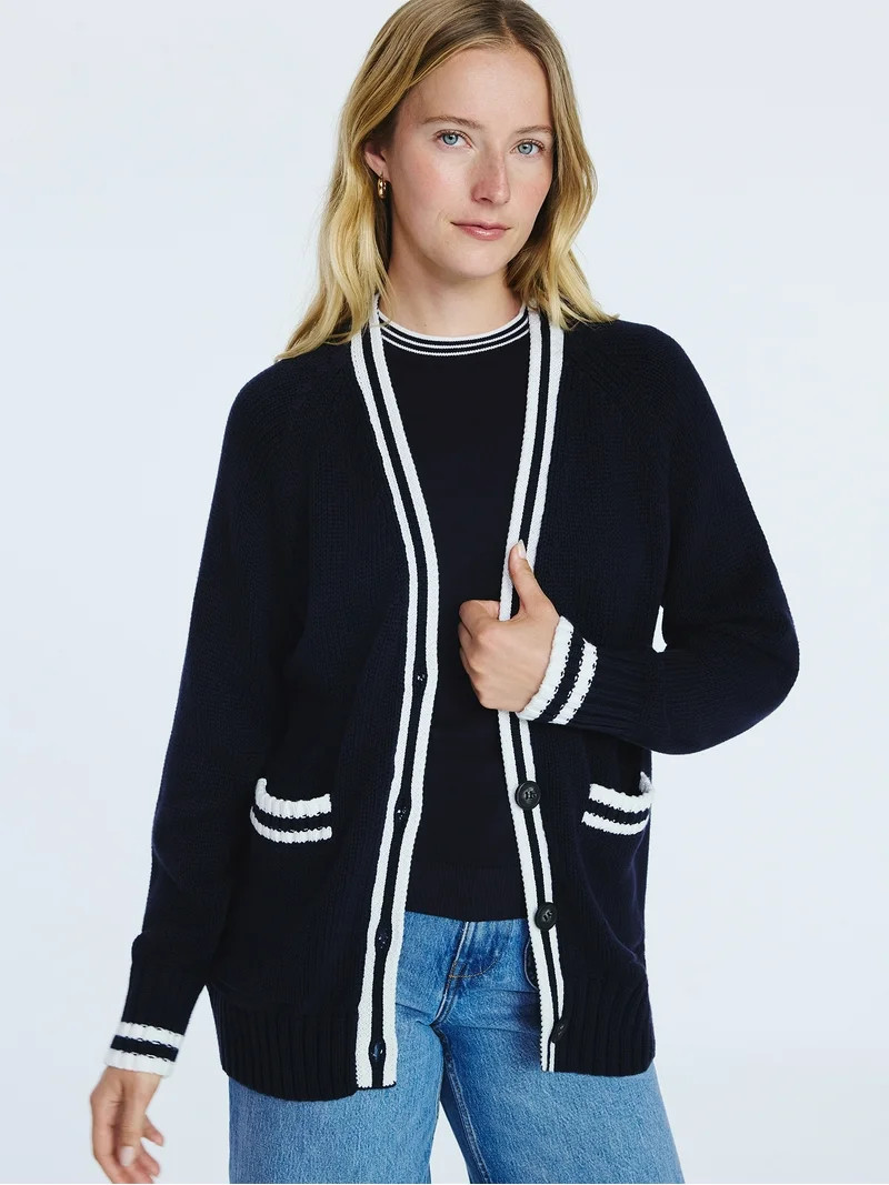 Free Assembly Women's and Women's Plus Cotton Grandpa Cardigan Sweater, Sizes XS-4X | Walmart (US)