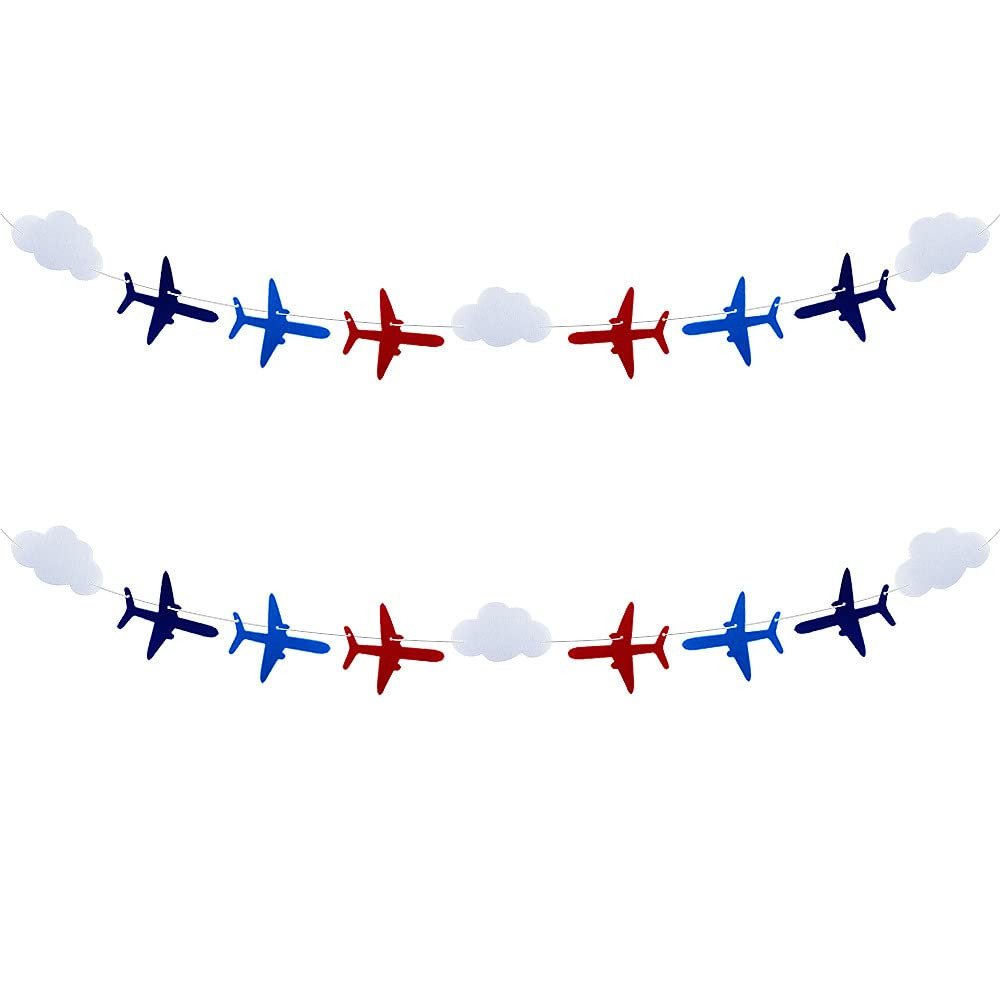 2 Pack Airplane Cloud Garland Plane Banner Airplane Party Supplies Plane Aviation Themed Birthday... | Amazon (US)