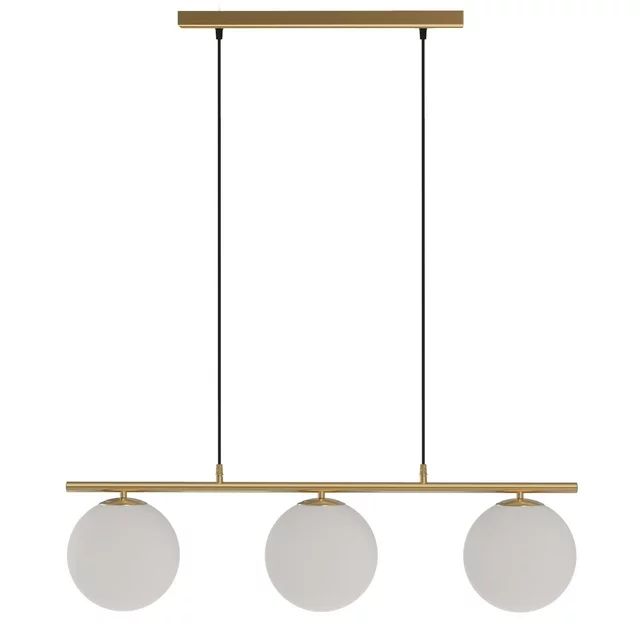 Better Homes & Gardens 36" Architectural 3-Light Island Pendant Light, Gold Finish Frosted Glass ... | Walmart (US)