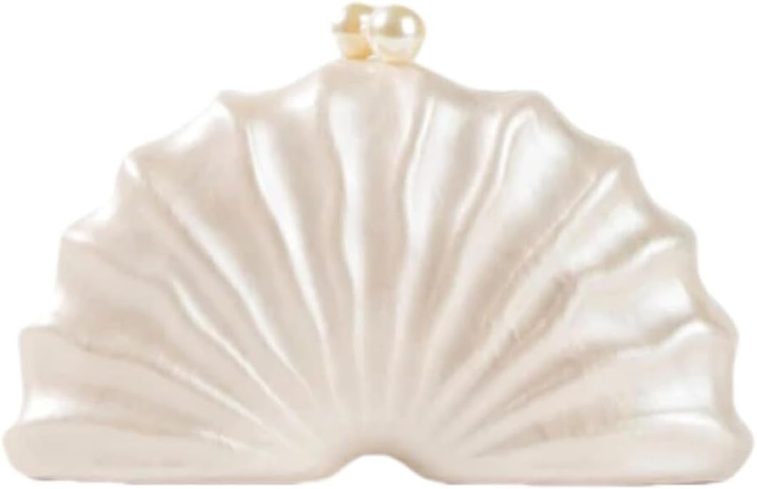 Women Acrylic Shell Shaped Clutch Luxury Marble Acrylic Evening Handbag Unique Chain Shoulder Bag... | Amazon (US)