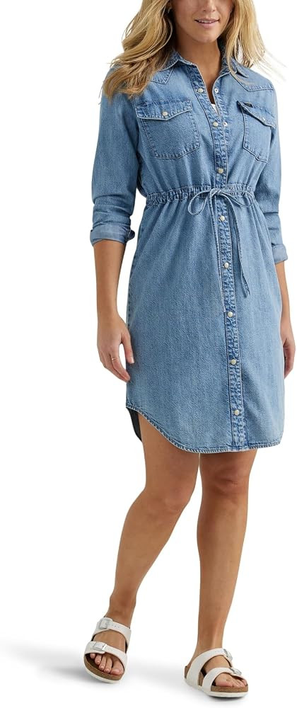 Lee Women's Legendary Western Denim Shirt Dress | Amazon (US)
