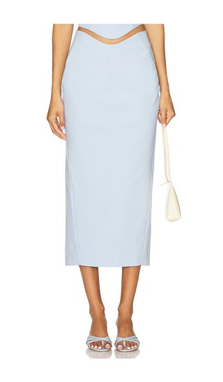 Lotta Midi Skirt in Barely Blue | Revolve Clothing (Global)