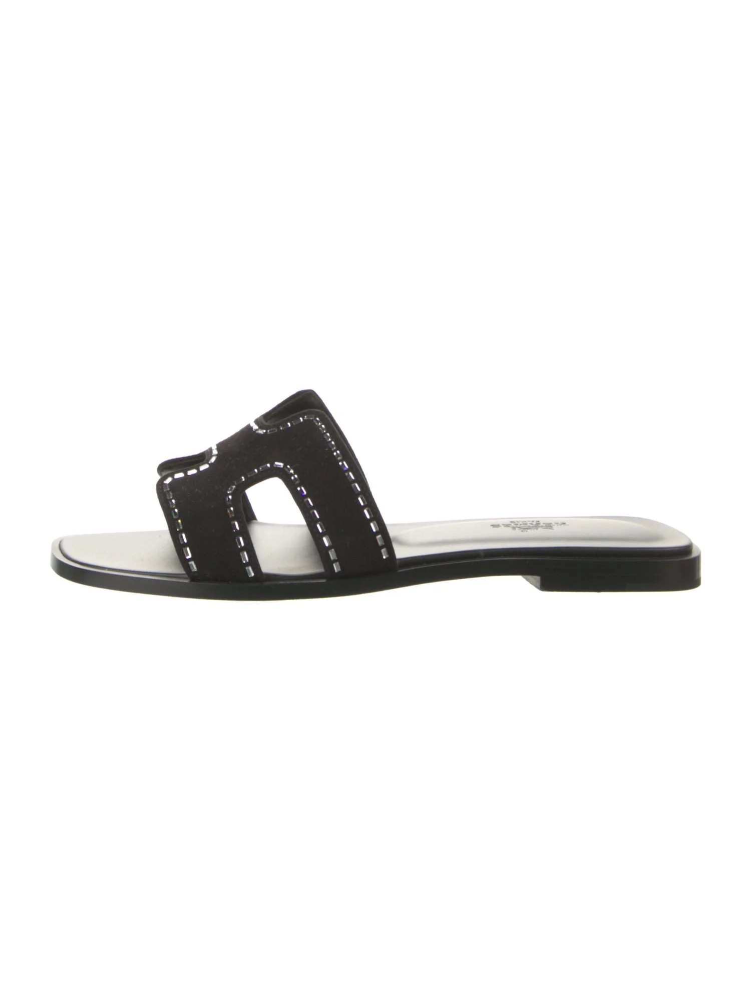 Rhinestone Oran Suede Slides | The RealReal