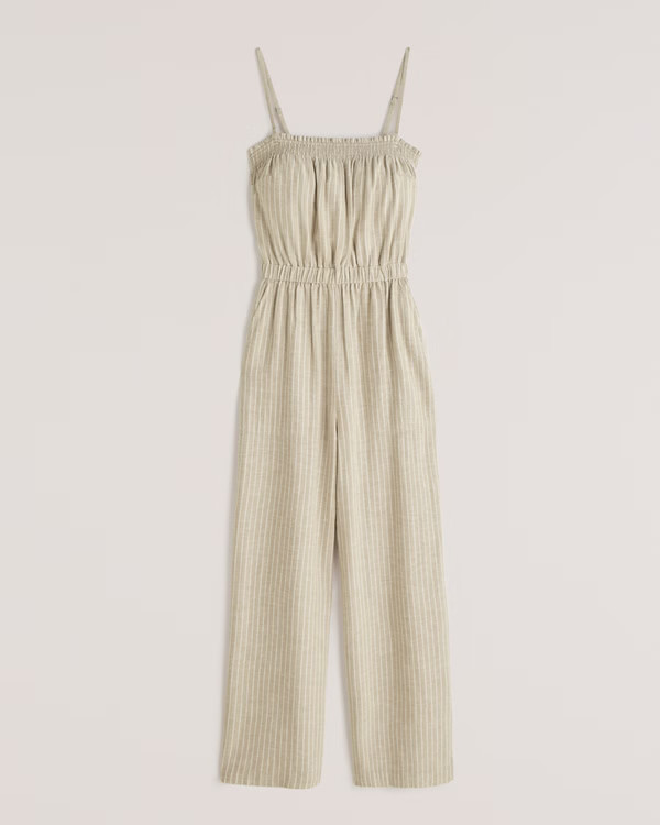 Easy Waist Linen Jumpsuit | Abercrombie & Fitch (UK)