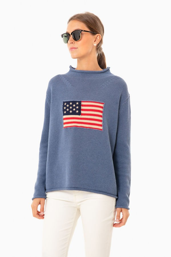 Denim Blue Americana Sweater | Tuckernuck (US)