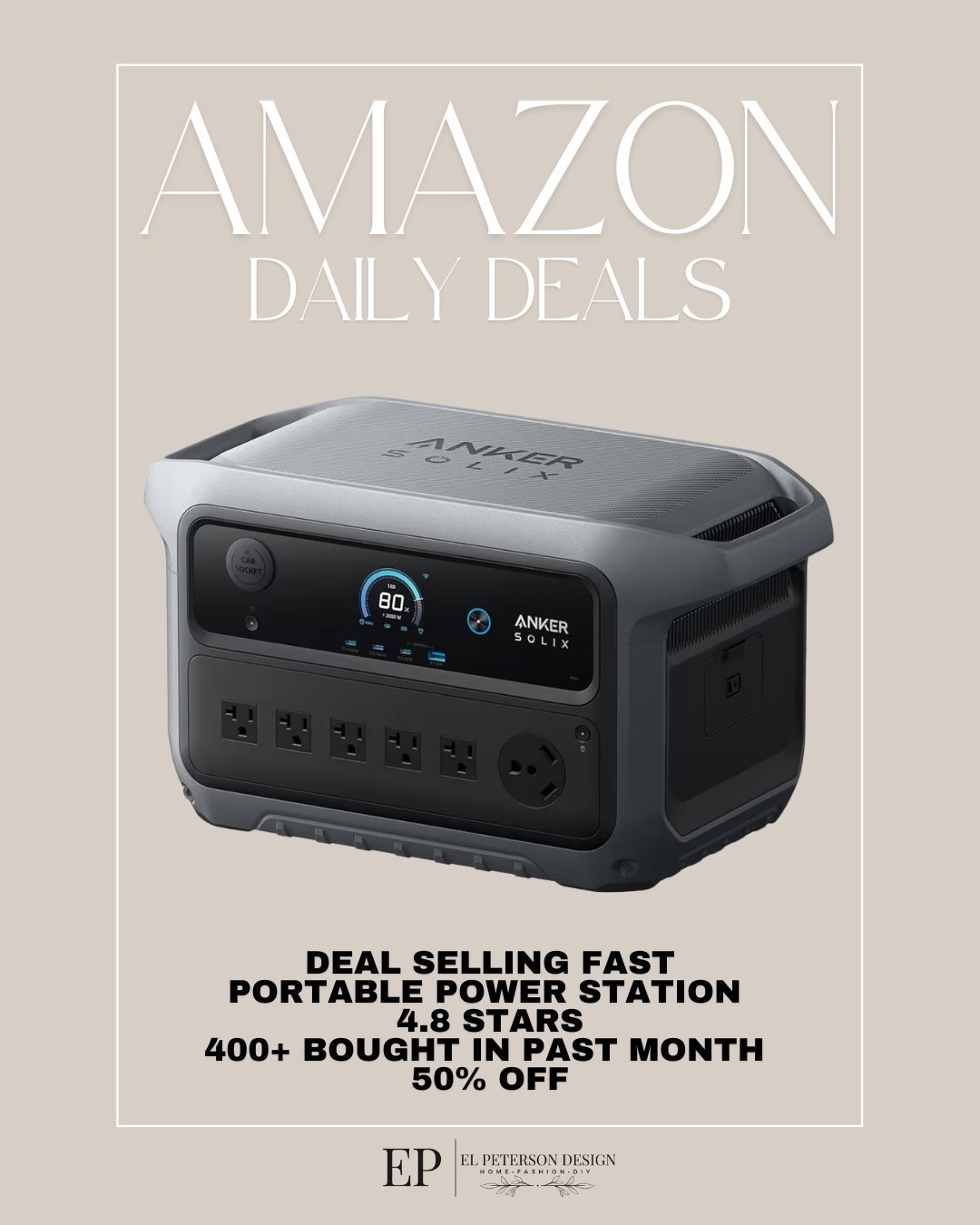Amazon Daily Deals
Portable power station

#LTKSaleAlert #LTKHome