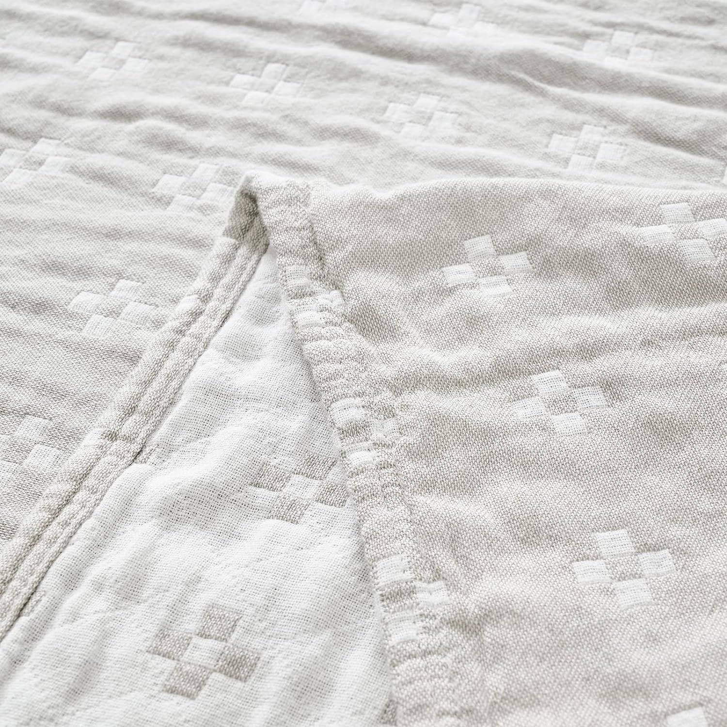 JINCHAN Grey Throw Blanket for Couch Boho Throw Blanket Mud Cloth Blanket Combed Cotton Blanket S... | Amazon (US)