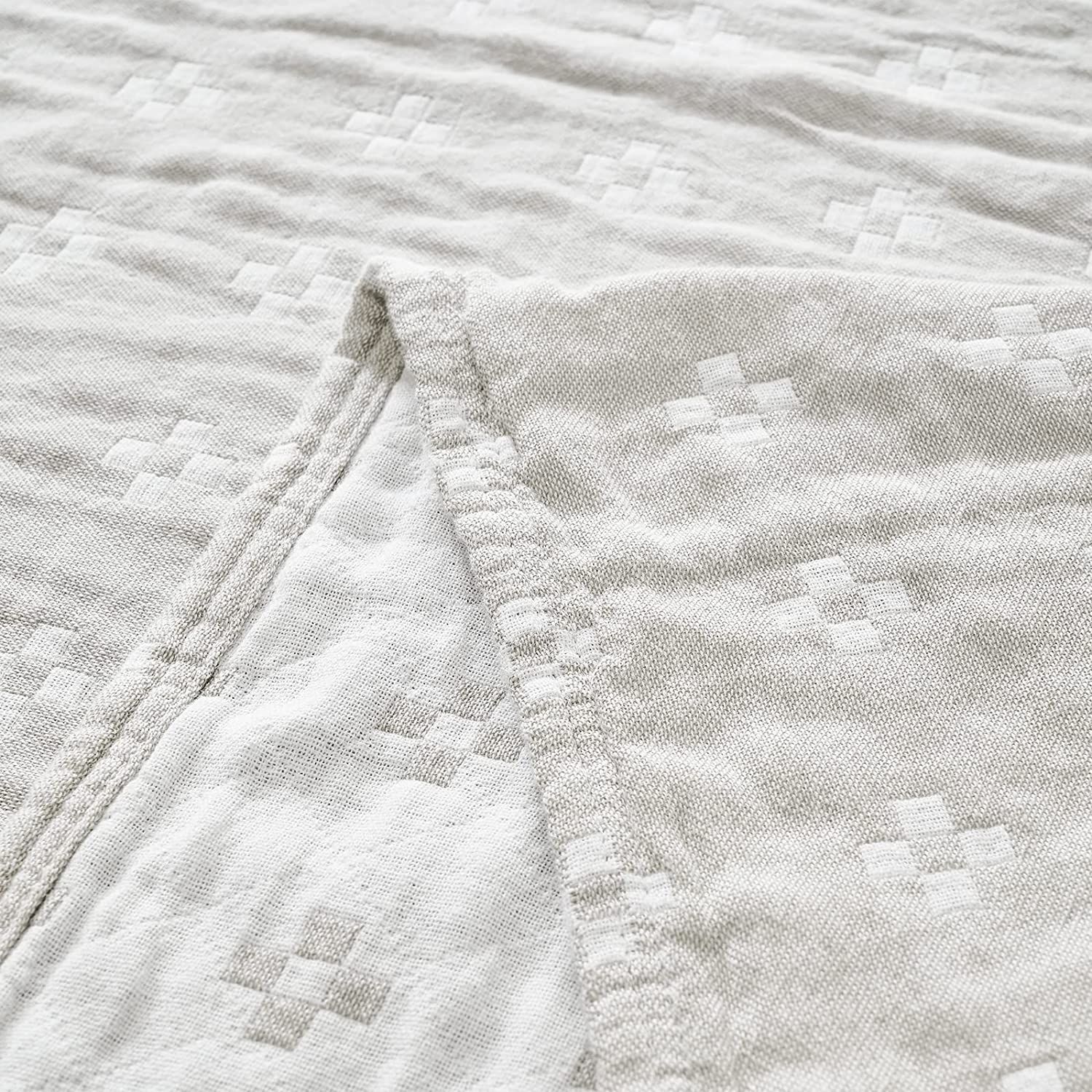 JINCHAN Grey Throw Blanket for Couch Boho Throw Blanket Mud Cloth Blanket Combed Cotton Blanket S... | Amazon (US)