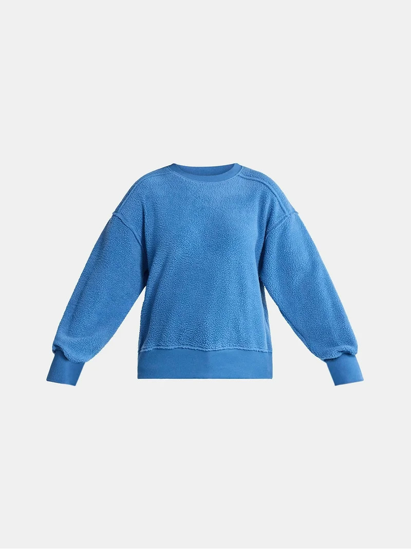 Time and Tru Women's Reverse Fleece Pullover Sweatshirt, XS-XXXL | Walmart (US)