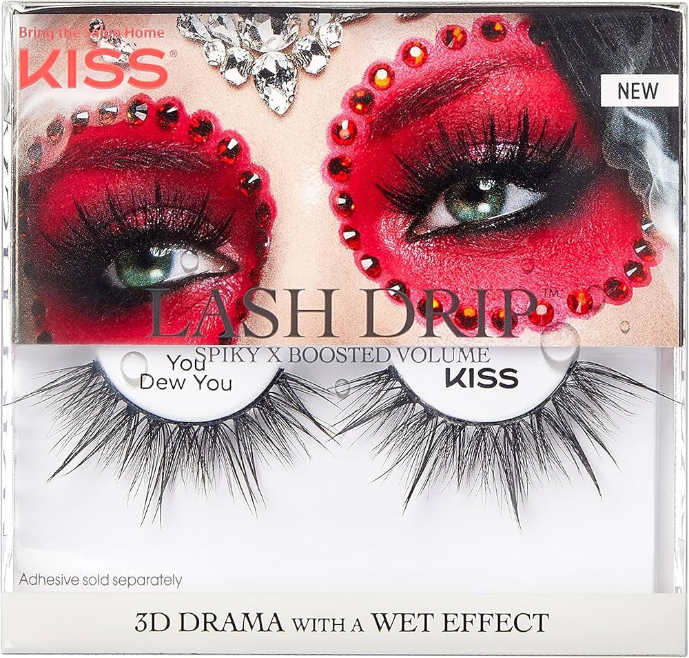 KISS Lash Drip False Eyelashes, Spiky X Boosted Volume, Unique Wet Look Hydrated Effect, Multi-Le... | Amazon (US)