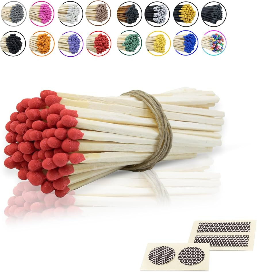 4" Inch Long Wooden Refill Matchsticks with Strike Stickers - Safety Matches Wholesale Bulk Loose... | Amazon (US)