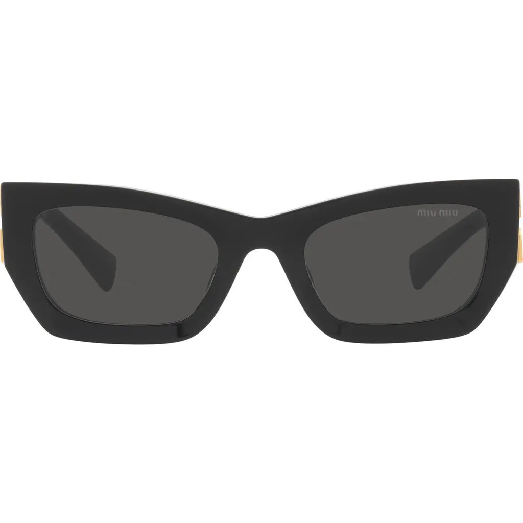 Miu Miu 53mm Rectangular Sunglasses in Black at Nordstrom | Nordstrom
