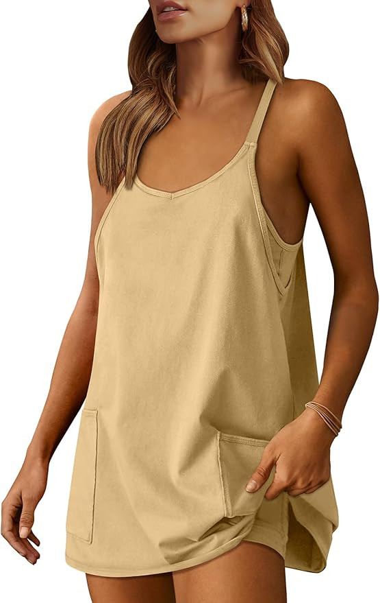 ANRABESS Women Athletic Dress Summer Tennis Workout Active Sports Mini Romper Dress Built in Shor... | Amazon (US)