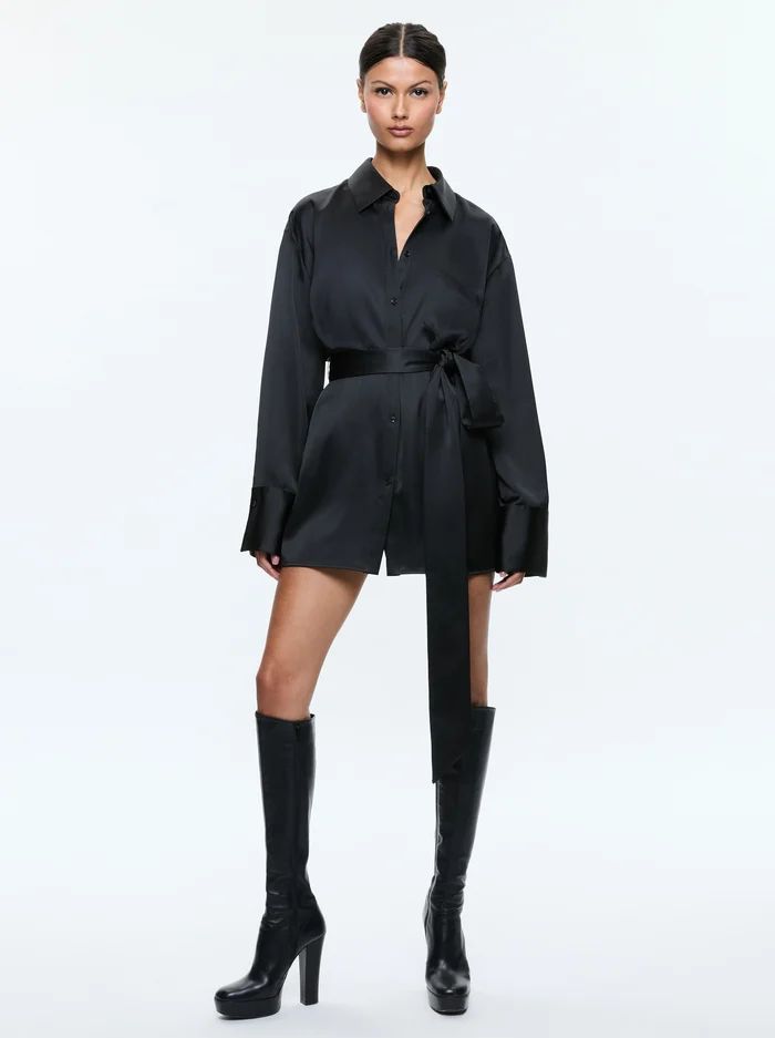 FINELY OVERSIZED MINI SHIRT DRESS | Alice + Olivia