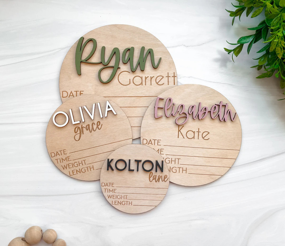 Baby Announcement Sign With Birth Stats | Wood Sign for Name Reveal | Baby Name Reveal | Personal... | Etsy (US)