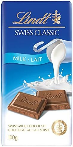 Lindt Swiss Classic Milk Chocolate Bar, 100g (Pack of 1) | Amazon (CA)