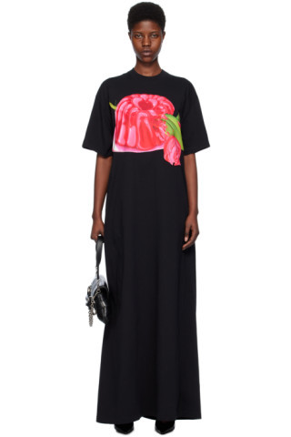 Black Printed Maxi Dress | SSENSE