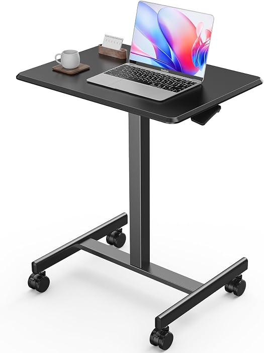Sweetcrispy Mobile Rolling Desk, Small Standing Desk with Wheels | Amazon (US)