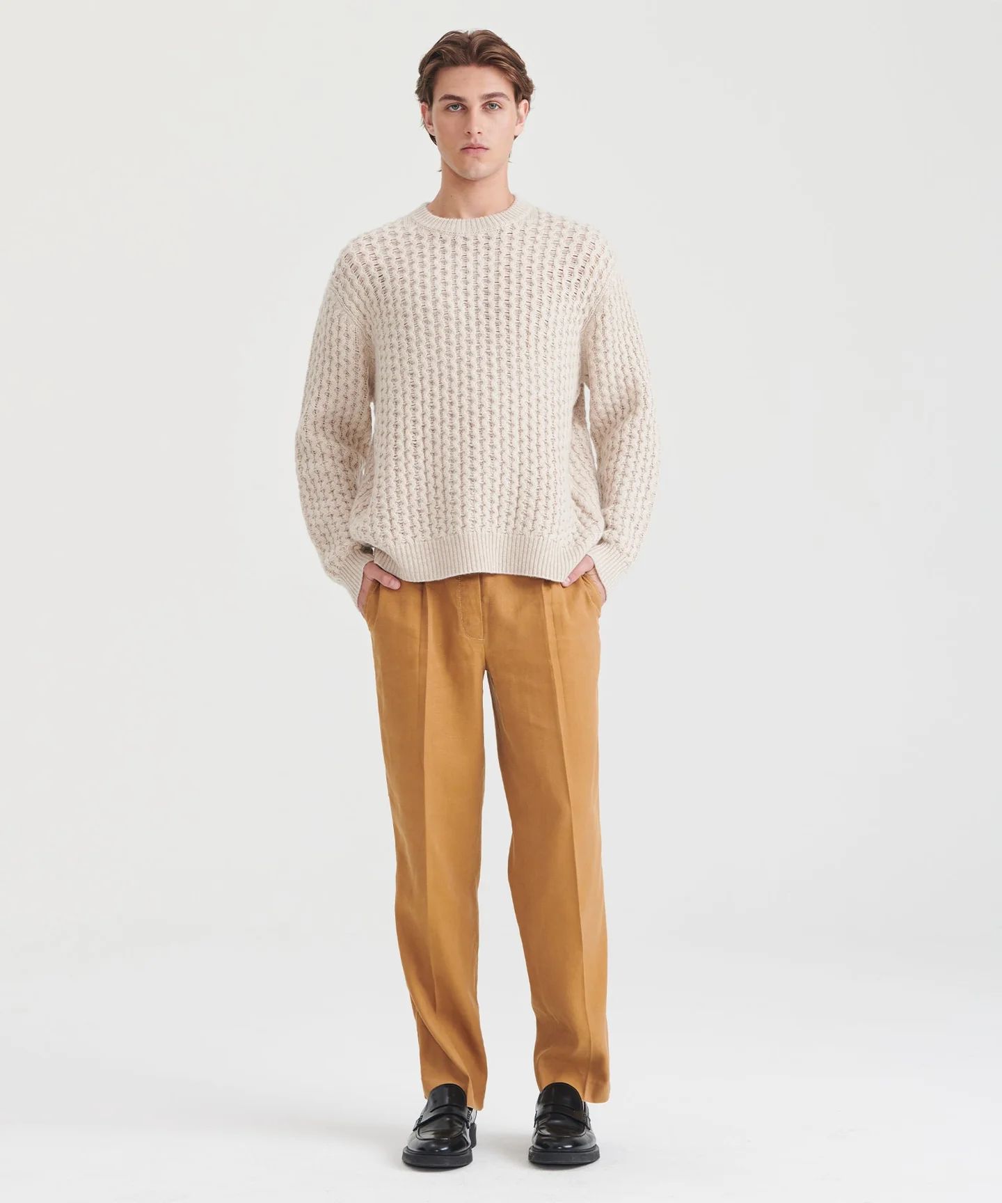 Cashmino Honeycomb Crewneck Sweater | NAADAM