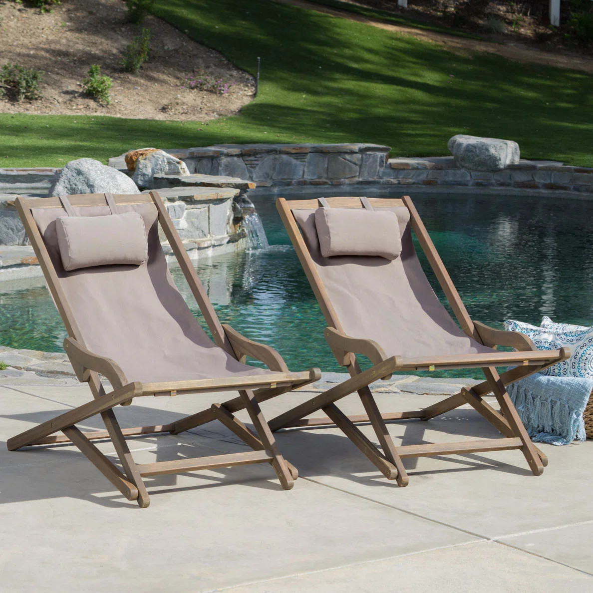 Amanoa Eucalyptus Outdoor Lounge Chair (Set of 2) | Wayfair North America