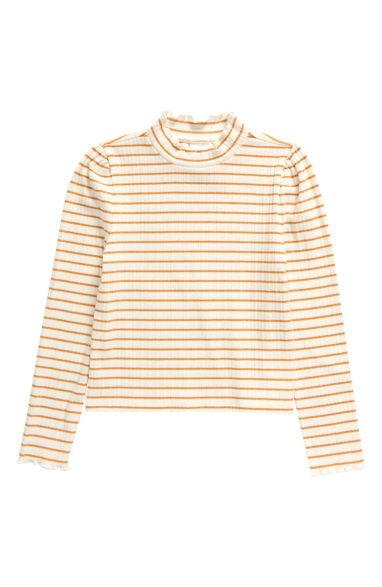 Kids' Metallic Mock Neck Top | Nordstrom