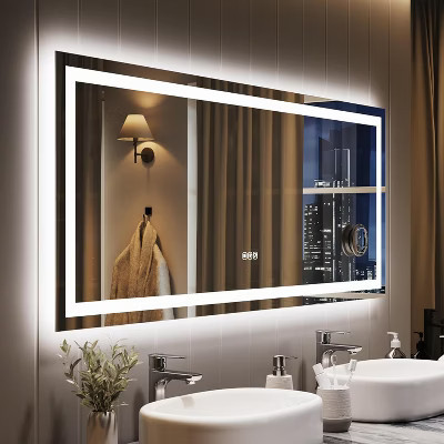 60"x 24" LED Bathroom Mirror with Lights, Backlit + Front Lit, Dimmable, Anti-Fog, Lighted Bathroom Vanity Mirror, Shatter-Proof | Target