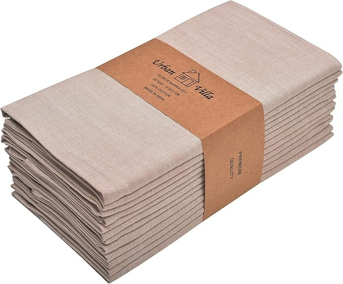 Urban Villa Chambray Slub Set of 12 Dinner Napkins (20X20 Inch) 100% Cotton Everyday Use Premium ... | Amazon (US)