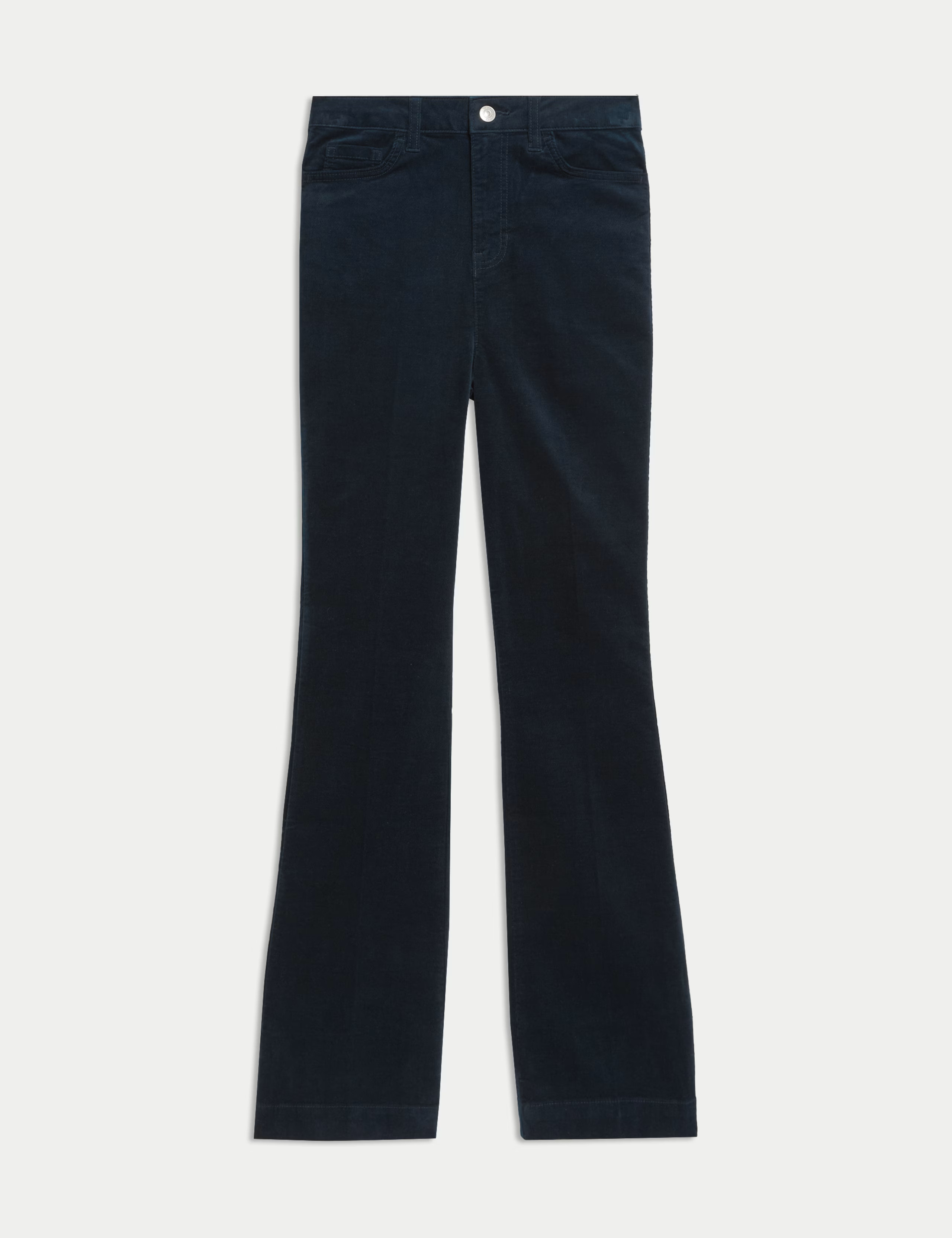 Cotton Rich Crease Front Slim Flare Cord Trousers | Marks & Spencer (UK)