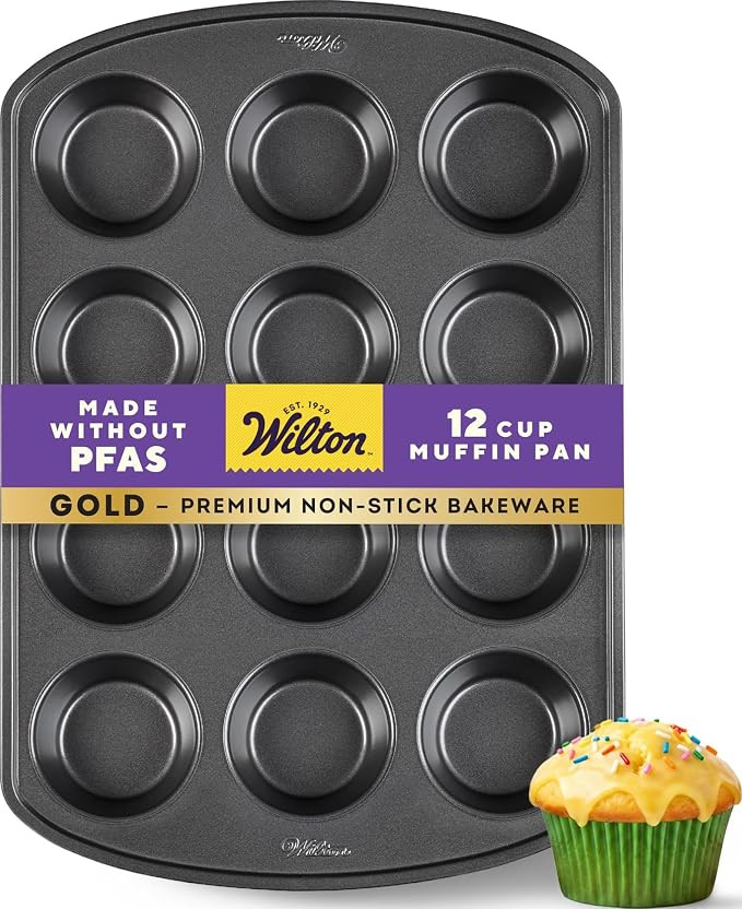 Wilton Gold Non-Stick Muffin Pan, Made Without PFAS, 12-Cup | Amazon (US)